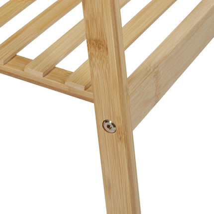 Bamboo clothes hanger with shelf