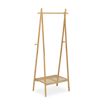 Bamboo clothes hanger with shelf