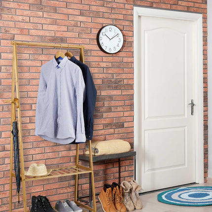Bamboo clothes rack on wheels large