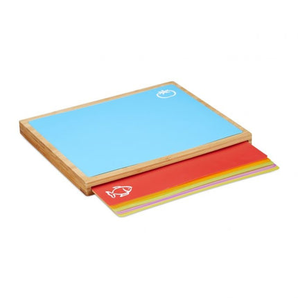 Bamboo cutting board with 6 mats