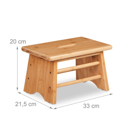 Bamboo footstool with handle
