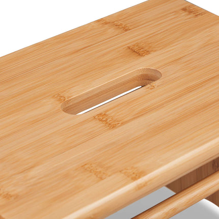 Bamboo footstool with handle