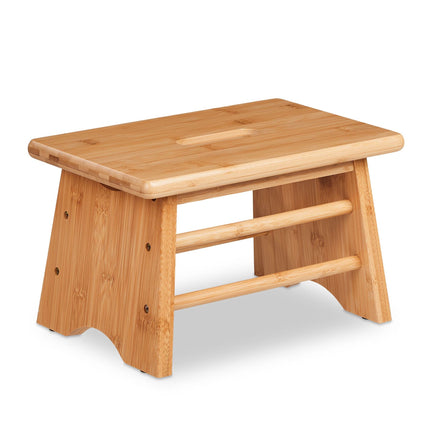 Bamboo footstool with handle