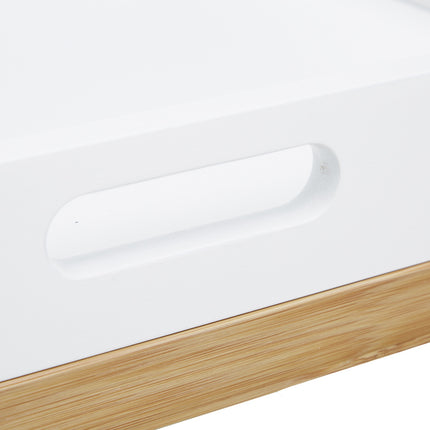 Bamboo kitchen shelf with tray