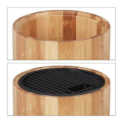 Bamboo knife block without knives