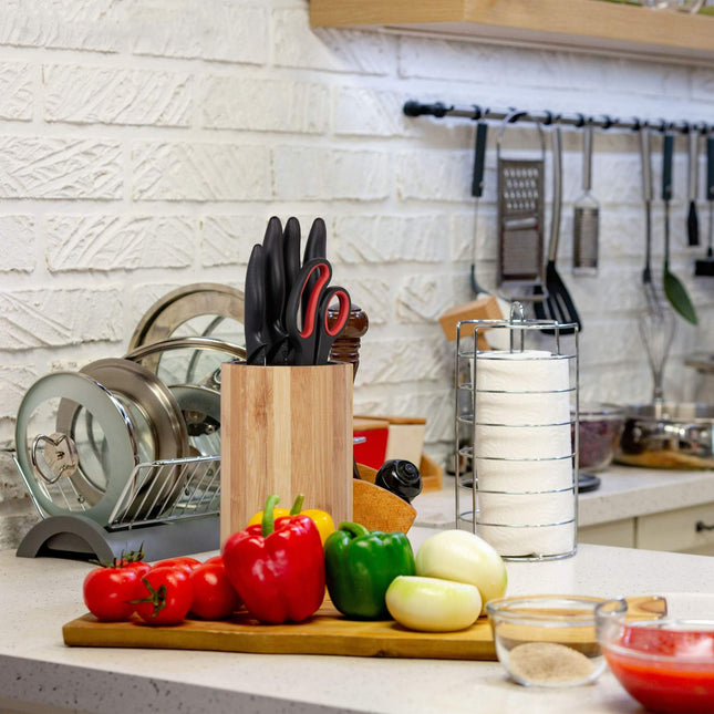 Bamboo knife block without knives
