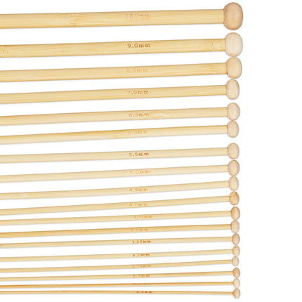 Bamboo knitting needles - set of 36 knitting needles