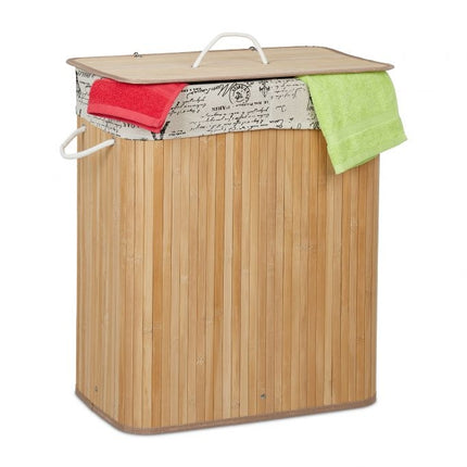 Bamboo laundry basket 2 compartments