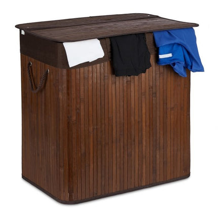 Bamboo laundry basket 3 compartments