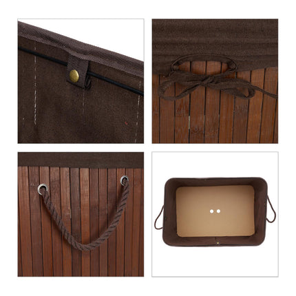 Bamboo laundry basket 3 compartments
