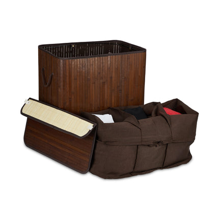 Bamboo laundry basket 3 compartments