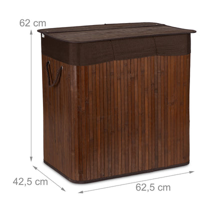 Bamboo laundry basket 3 compartments