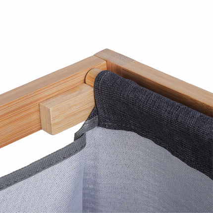 Bamboo laundry basket shelf