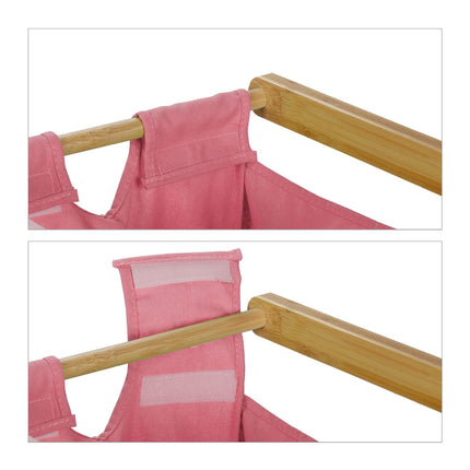 Bamboo laundry basket shelf