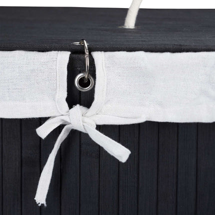 Bamboo laundry basket with 2 compartments