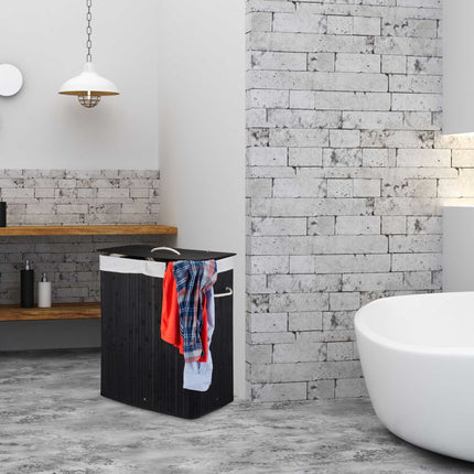 Bamboo laundry basket with 2 compartments