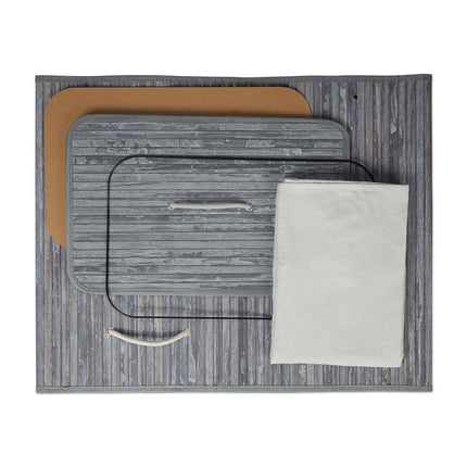 Bamboo laundry basket with 2 compartments