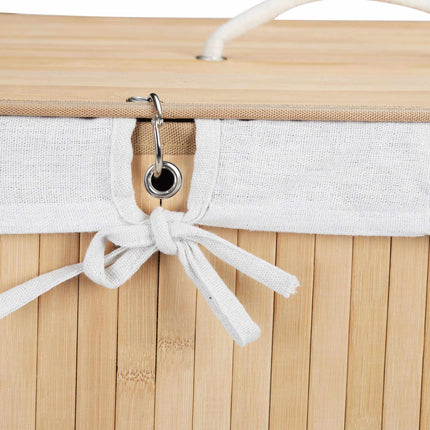 Bamboo laundry basket with 2 compartments