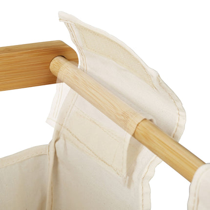 Bamboo laundry basket with 2 laundry bags