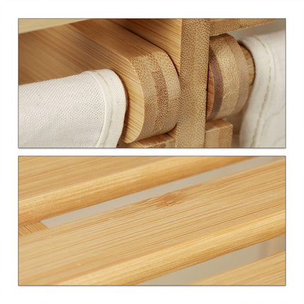 Bamboo laundry basket with 2 laundry bags