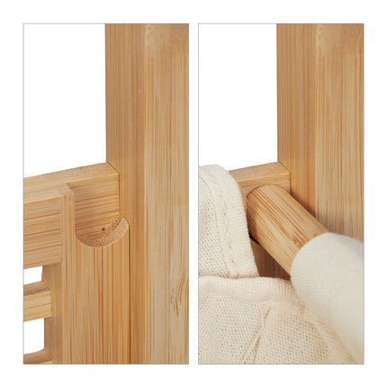 Bamboo laundry basket with lid