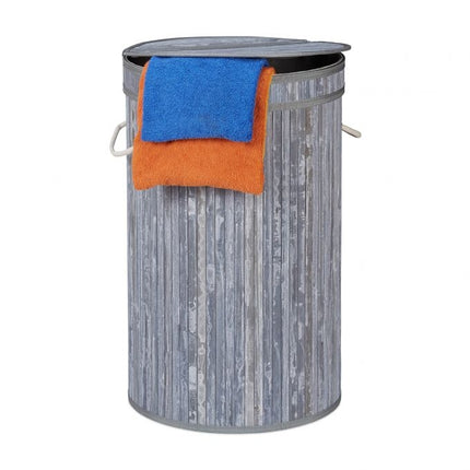 Bamboo laundry basket with lid