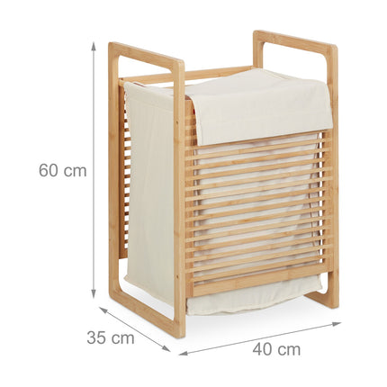 Bamboo laundry basket with lid