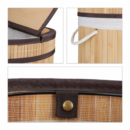 Bamboo laundry basket with lid