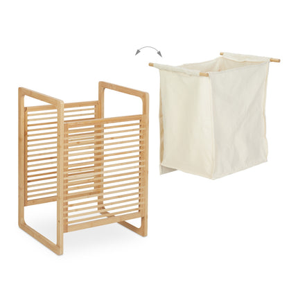 Bamboo laundry basket with lid