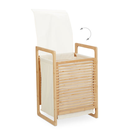 Bamboo laundry basket with lid
