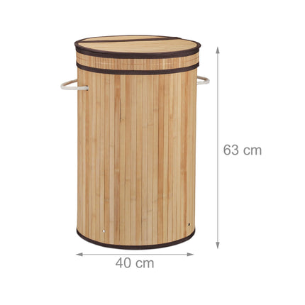 Bamboo laundry basket with lid