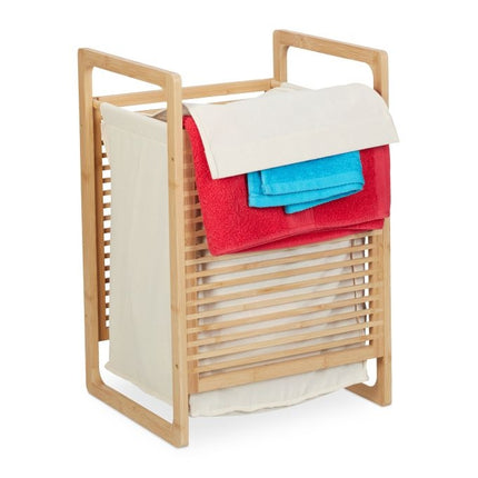 Bamboo laundry basket with lid