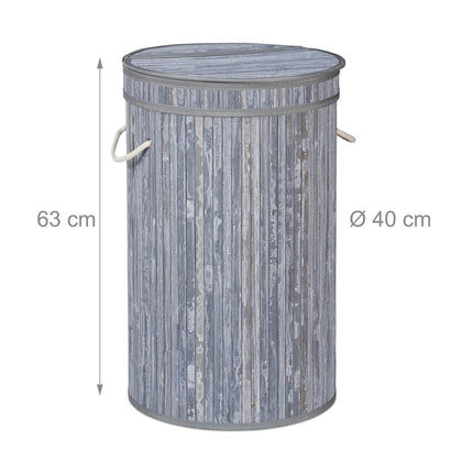 Bamboo laundry basket with lid