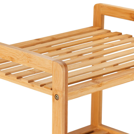 Bamboo laundry hamper with shelf