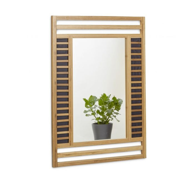 Bamboo mirror with decorative frame