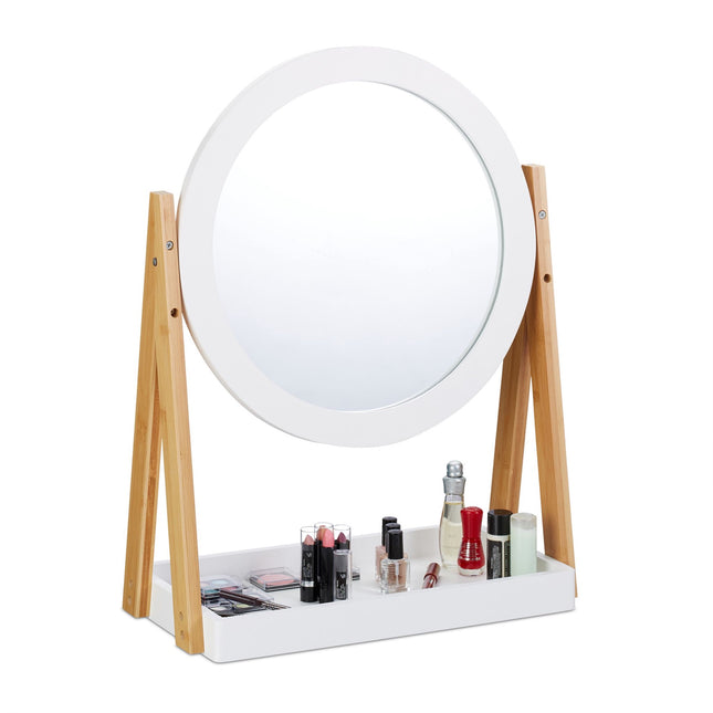 Bamboo mirror with storage