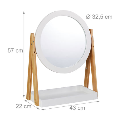 Bamboo mirror with storage