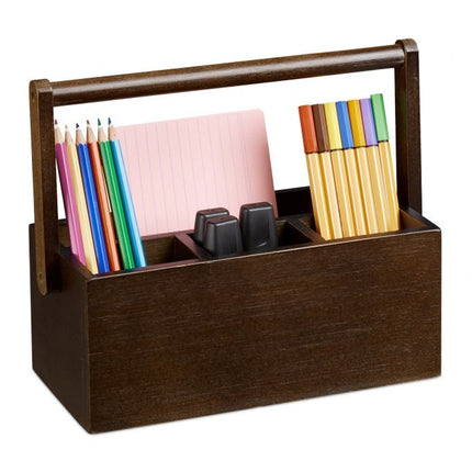 Bamboo pen holder with handle