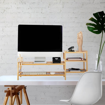 Bamboo screen stand with 5 shelves