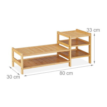 Bamboo screen stand with 5 shelves