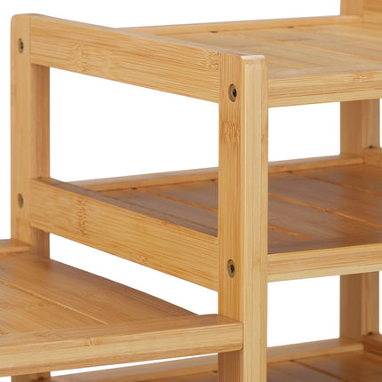 Bamboo screen stand with 5 shelves