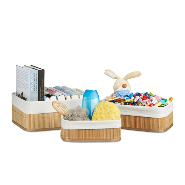 Bamboo shelf basket in three parts