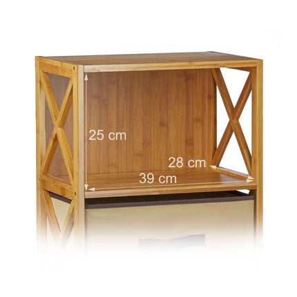 Bamboo shelf with basket