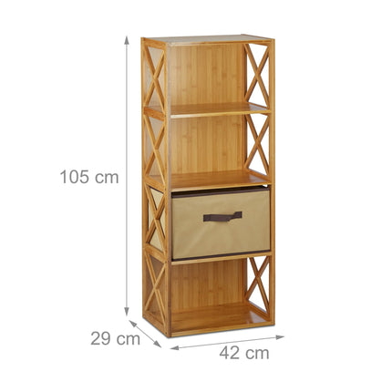 Bamboo shelf with basket
