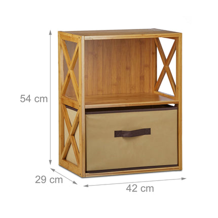 Bamboo shelf with basket