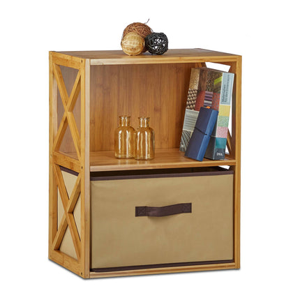 Bamboo shelf with basket