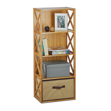 Bamboo shelf with basket