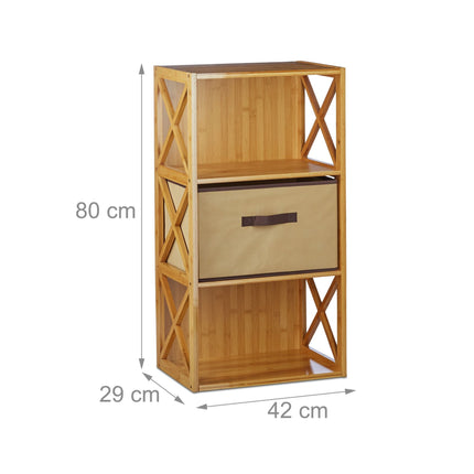 Bamboo shelf with basket