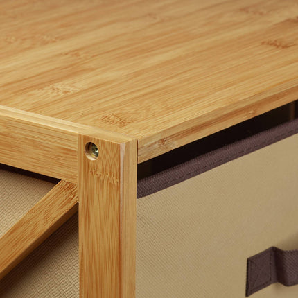 Bamboo shelf with basket