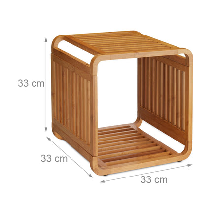 Bamboo shelf with rounded corners
